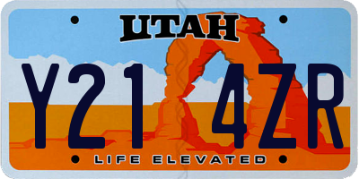 UT license plate Y214ZR