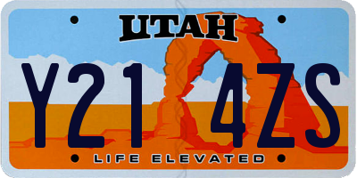UT license plate Y214ZS