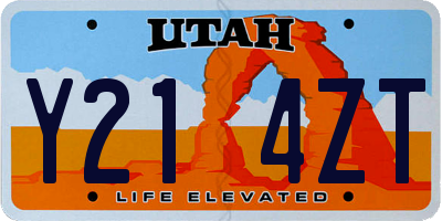 UT license plate Y214ZT