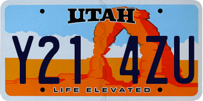 UT license plate Y214ZU