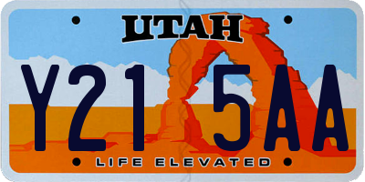 UT license plate Y215AA