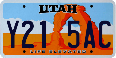 UT license plate Y215AC