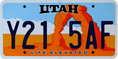 UT license plate Y215AF