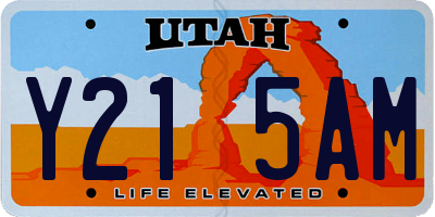 UT license plate Y215AM