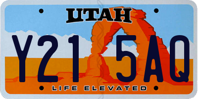UT license plate Y215AQ