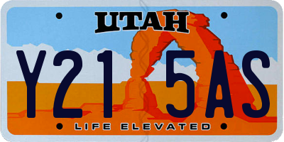 UT license plate Y215AS
