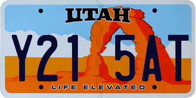 UT license plate Y215AT