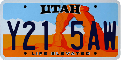 UT license plate Y215AW