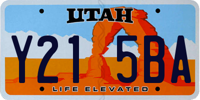 UT license plate Y215BA