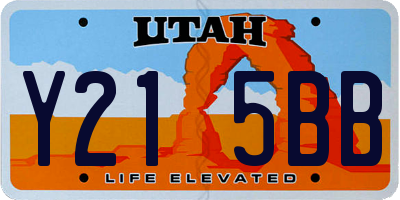 UT license plate Y215BB