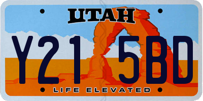 UT license plate Y215BD