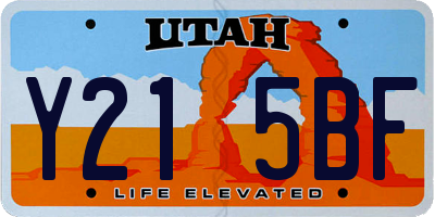 UT license plate Y215BF