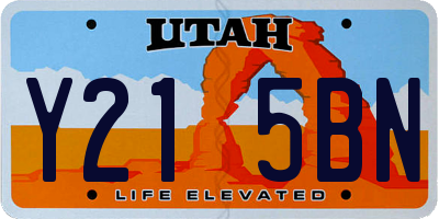 UT license plate Y215BN