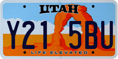 UT license plate Y215BU