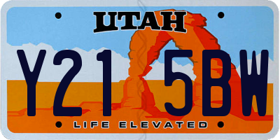 UT license plate Y215BW