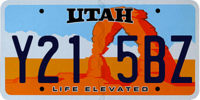 UT license plate Y215BZ