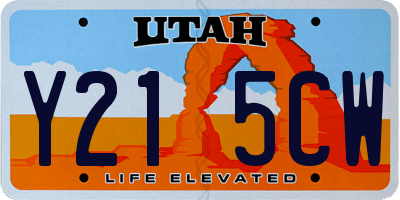 UT license plate Y215CW