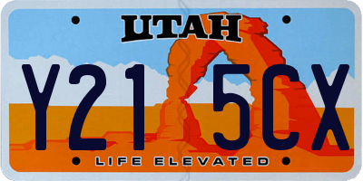UT license plate Y215CX