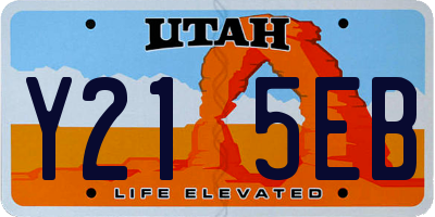 UT license plate Y215EB