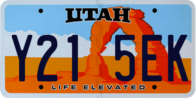 UT license plate Y215EK