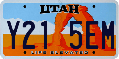UT license plate Y215EM