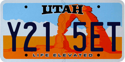 UT license plate Y215ET