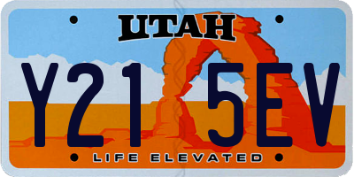UT license plate Y215EV