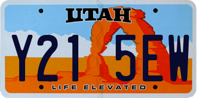 UT license plate Y215EW