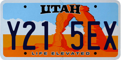 UT license plate Y215EX