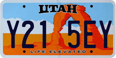 UT license plate Y215EY