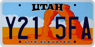UT license plate Y215FA