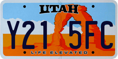 UT license plate Y215FC