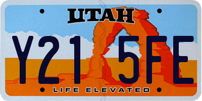 UT license plate Y215FE