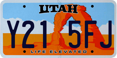 UT license plate Y215FJ