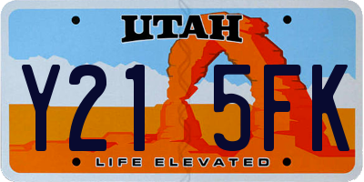 UT license plate Y215FK