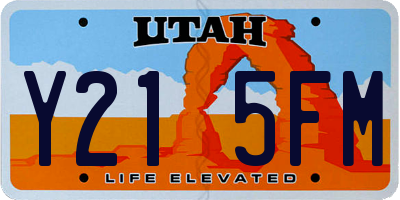 UT license plate Y215FM