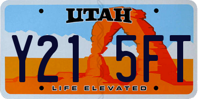 UT license plate Y215FT