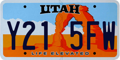 UT license plate Y215FW