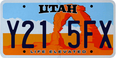UT license plate Y215FX