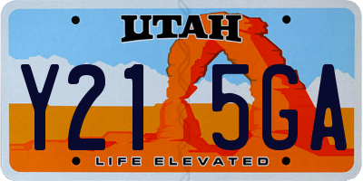 UT license plate Y215GA