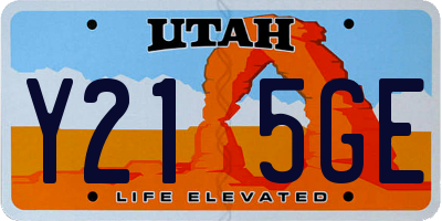 UT license plate Y215GE