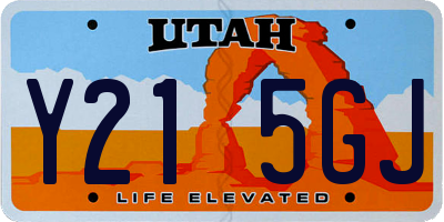 UT license plate Y215GJ