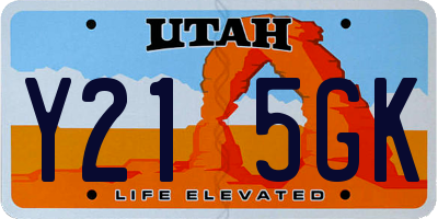 UT license plate Y215GK