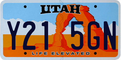 UT license plate Y215GN
