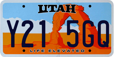 UT license plate Y215GQ