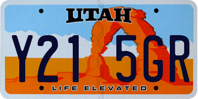 UT license plate Y215GR