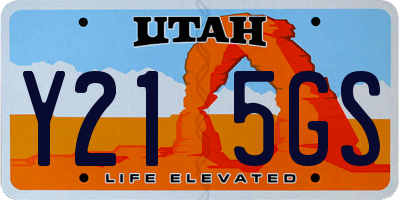 UT license plate Y215GS
