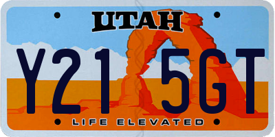 UT license plate Y215GT