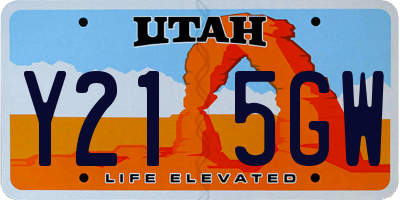 UT license plate Y215GW