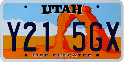 UT license plate Y215GX